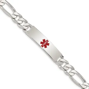 Silver 10-MM Wide Medical Anchor 8.50 inch ID Bracelet.