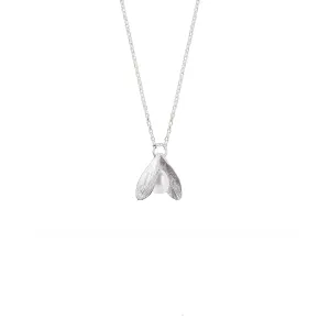 Silver Double Leaf and Pearl Pendant