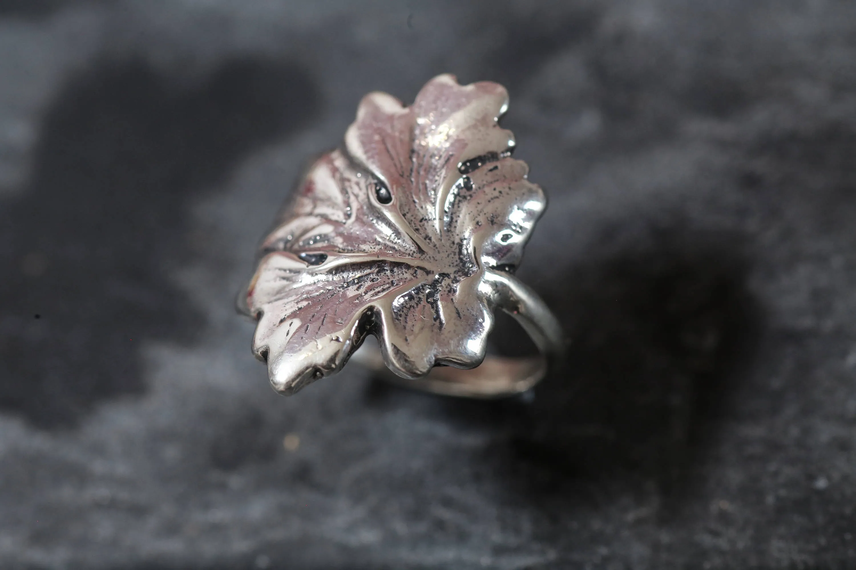 Silver Leaf Ring - Statement Leaf Ring - Large Leaf Ring