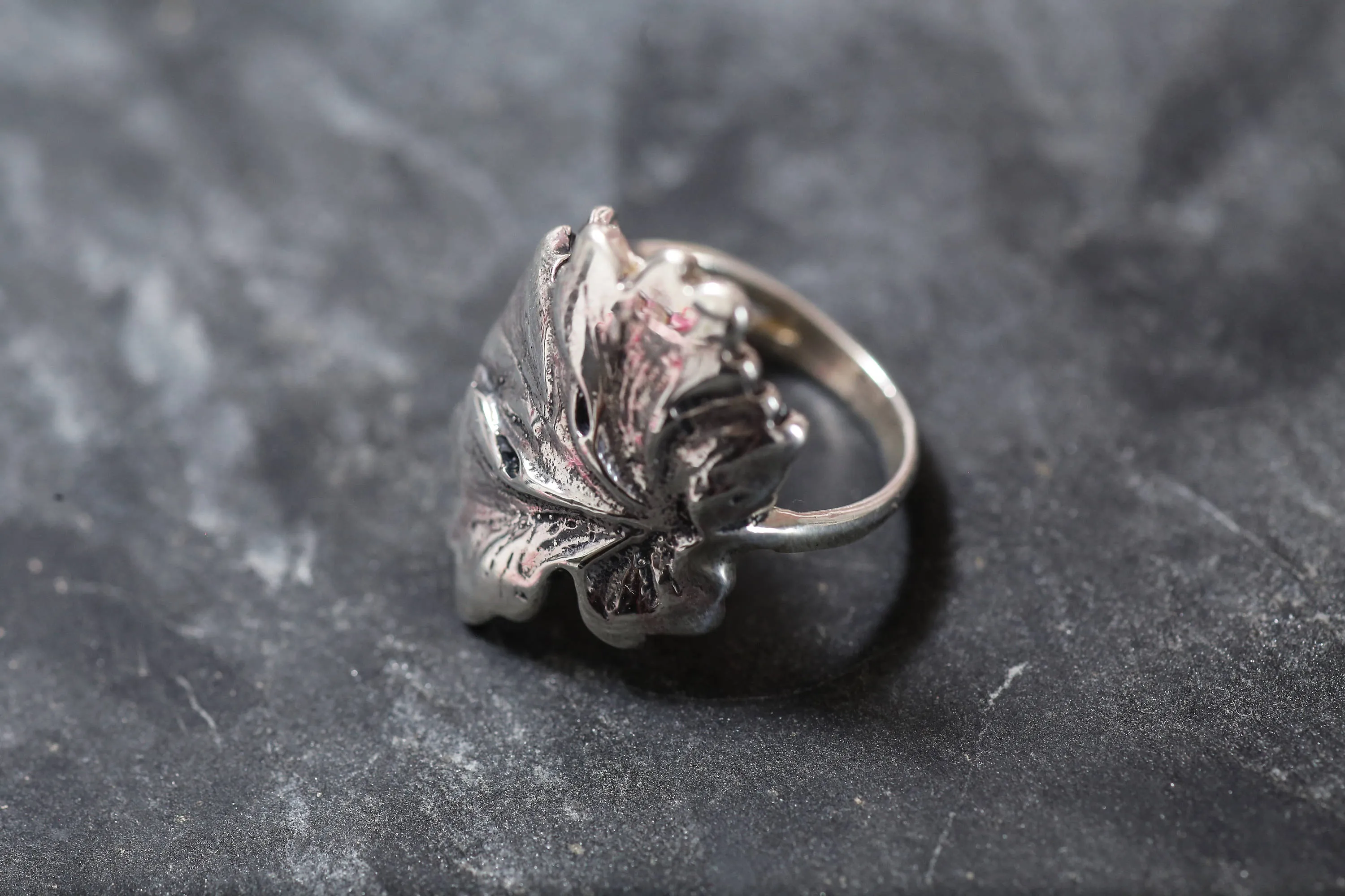 Silver Leaf Ring - Statement Leaf Ring - Large Leaf Ring