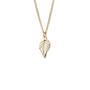 Small Leaf Necklace in Gold