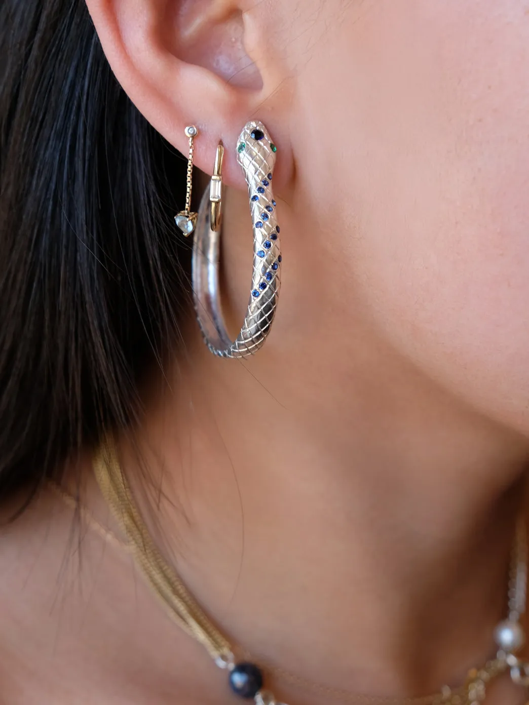 Snake Hoop Earrings