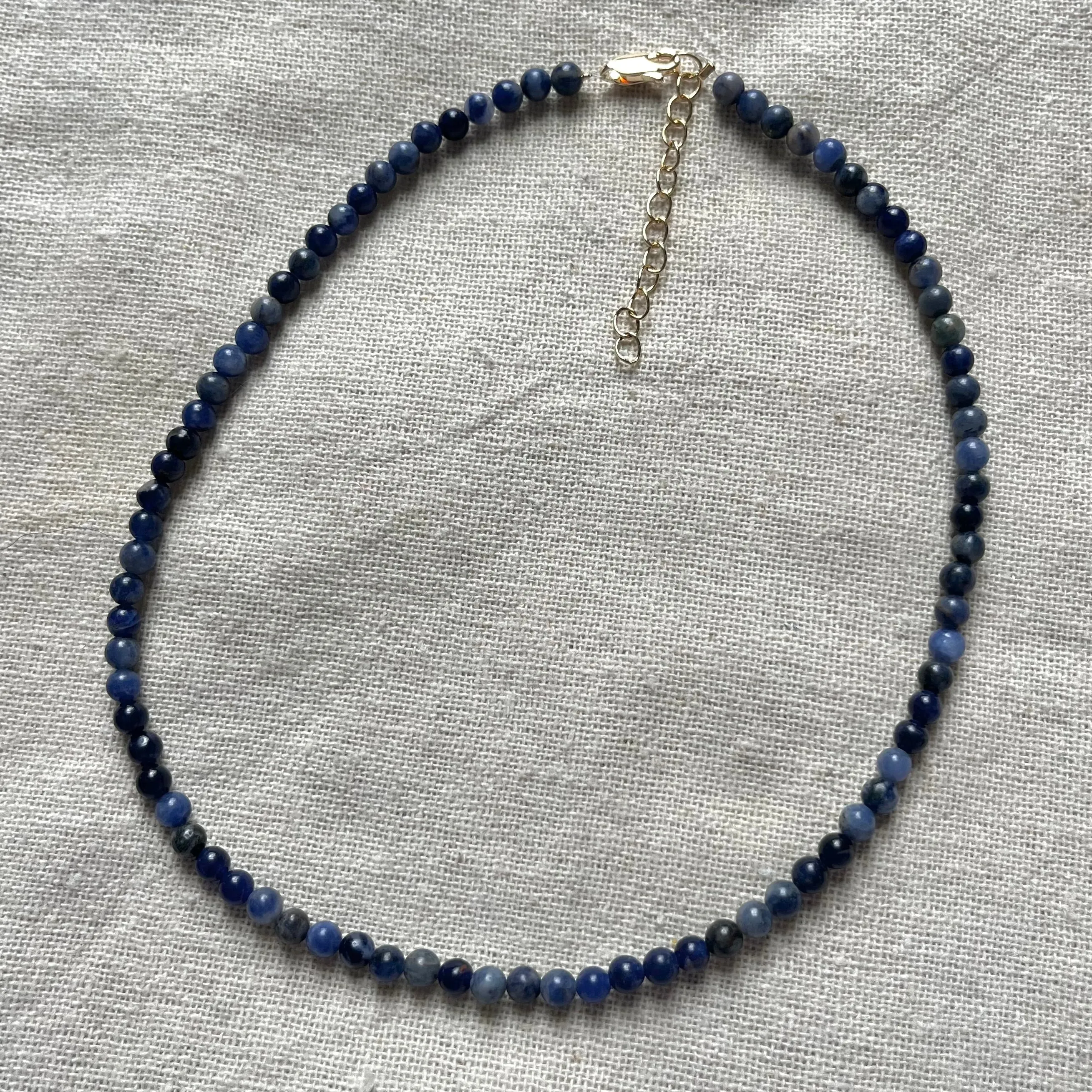 Sodalite 4mm Beaded Necklace - Emotional Balance