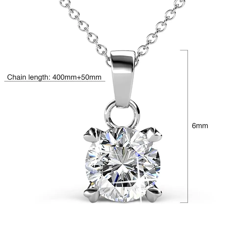 Solitaire Pendant Necklace Embellished With SWAROVSKI Crystals