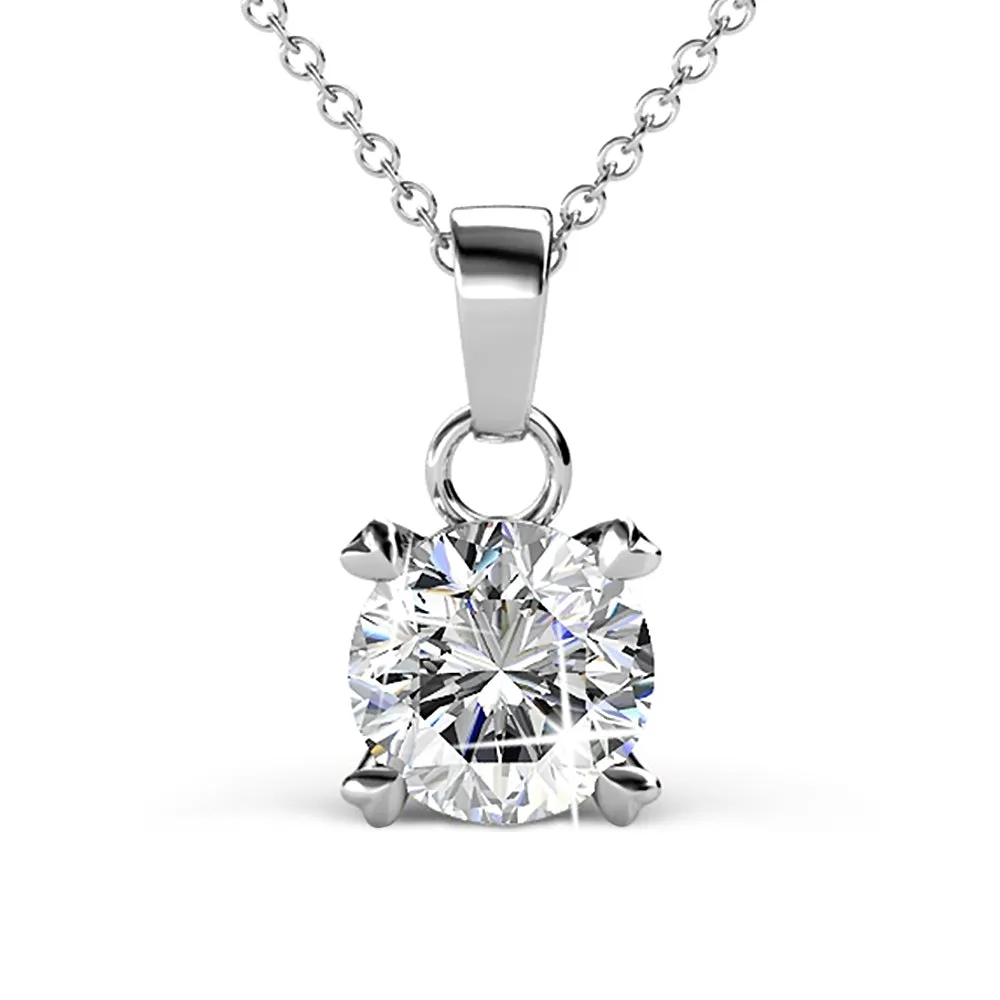 Solitaire Pendant Necklace Embellished With SWAROVSKI Crystals