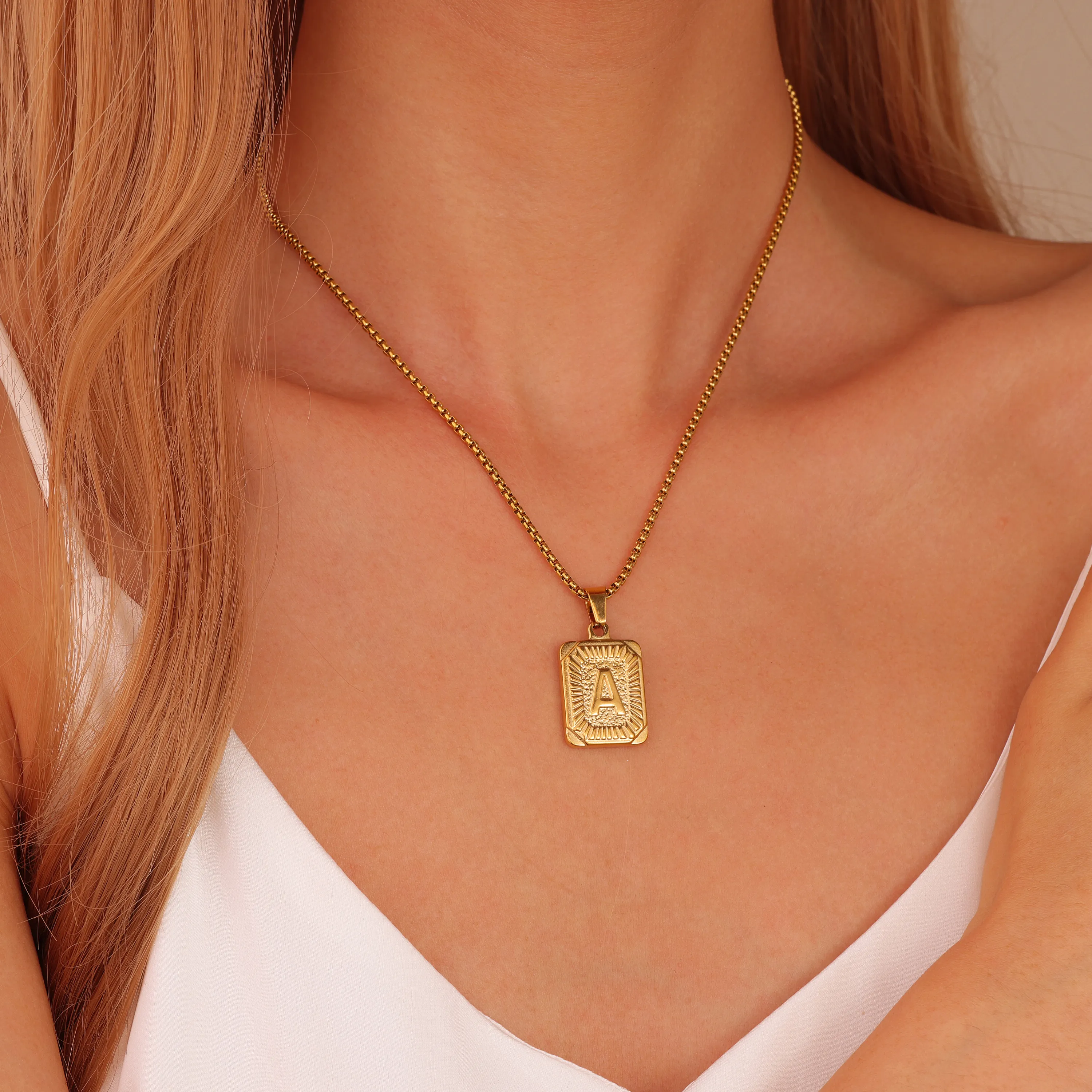 Square Monogram Pendant