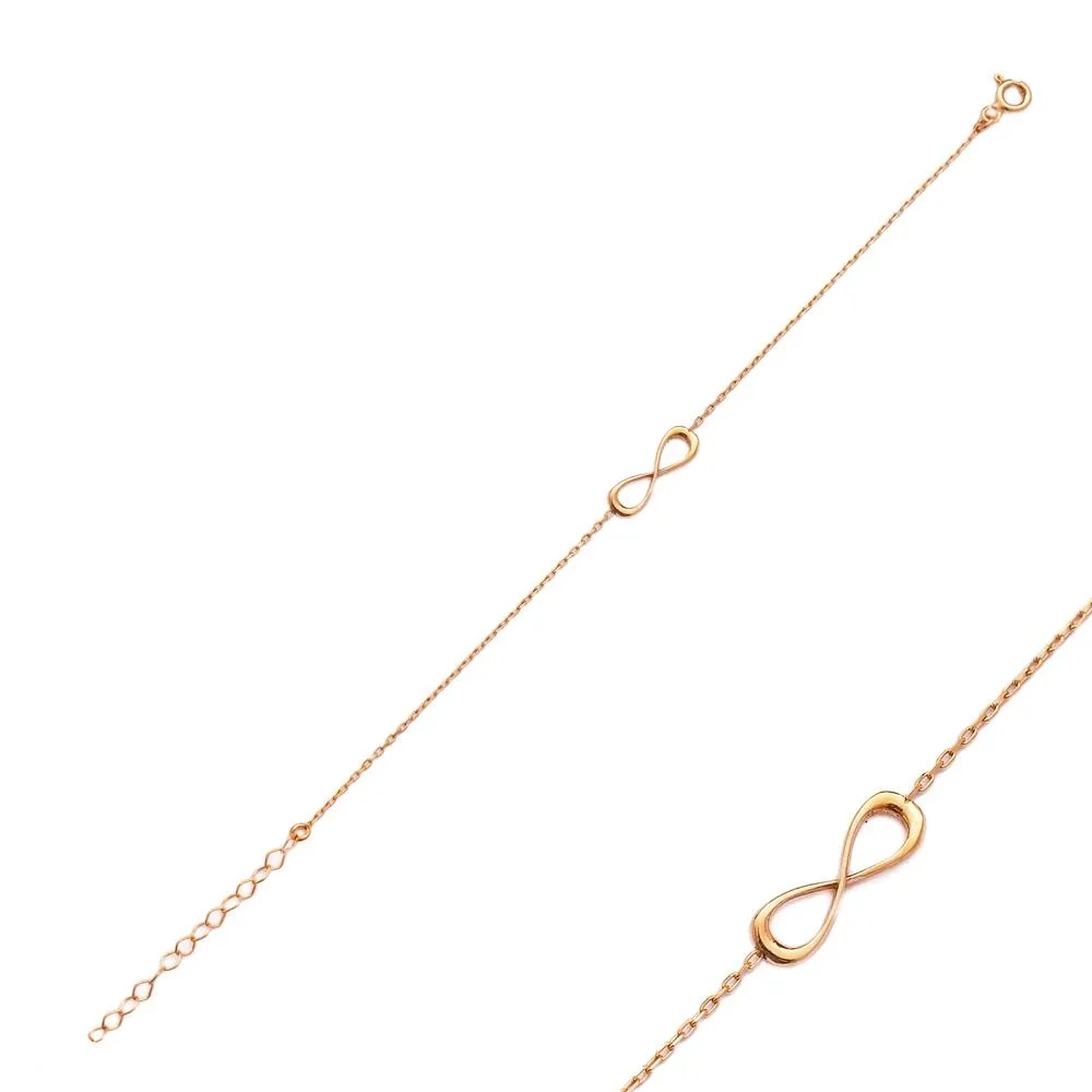 Sterling Silver Infinity Boho Bracelet - Gold Plated