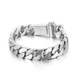 Stylish Korean-Inspired Personalized Stainless Steel Men's Punk Bracelet in Titanium for Trendy Looks