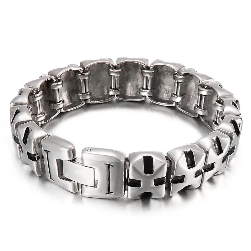 Stylish Men's Personalized Stainless Steel Bracelet - Creative Fashion Accessory