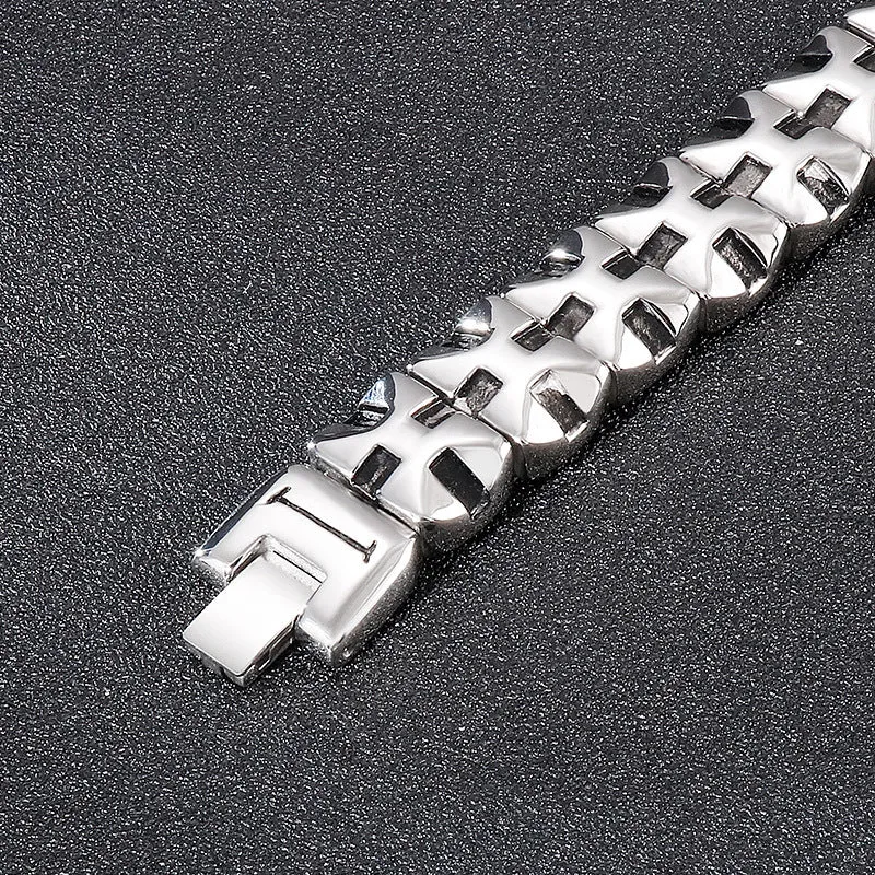 Stylish Men's Personalized Stainless Steel Bracelet - Creative Fashion Accessory