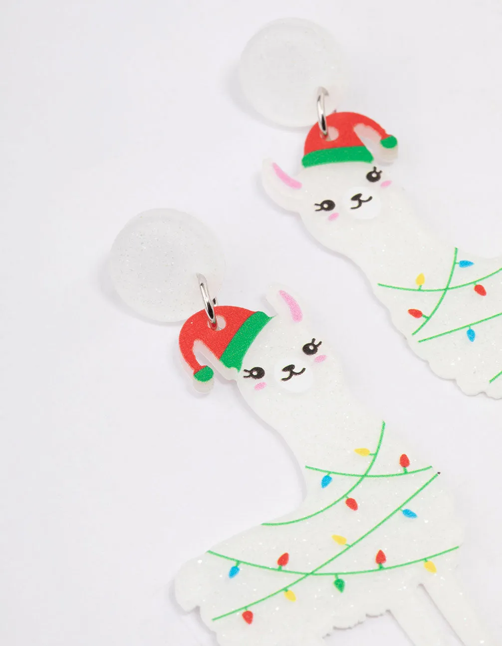 Tangled Llama Christmas Light Drop Earrings