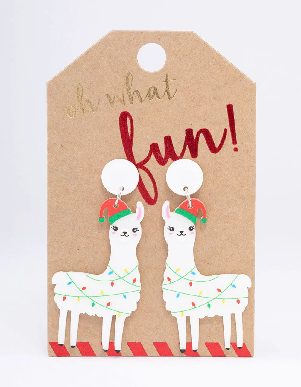 Tangled Llama Christmas Light Drop Earrings