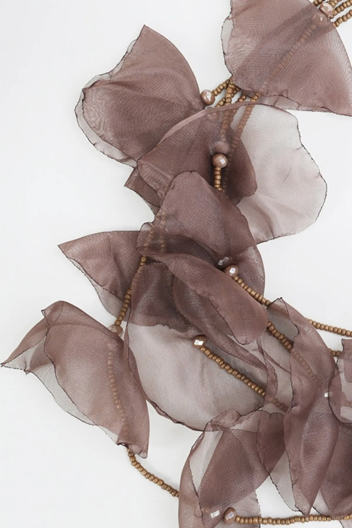 Taupe Floating Flower Necklace