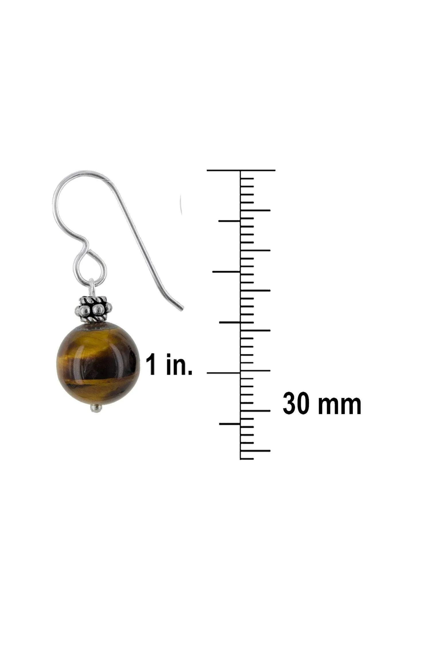 Tigers Eye Round Bead Earrings