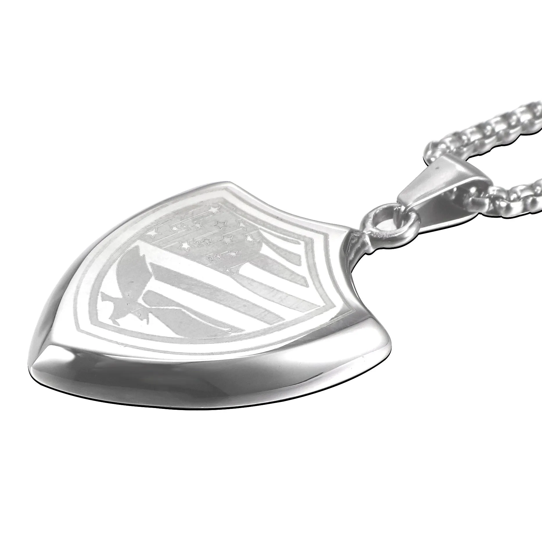 Titanium Steel Seagull Shield Pendant for Men - Retro Personalized Jewelry from Planderful's Everyday Genie Collection