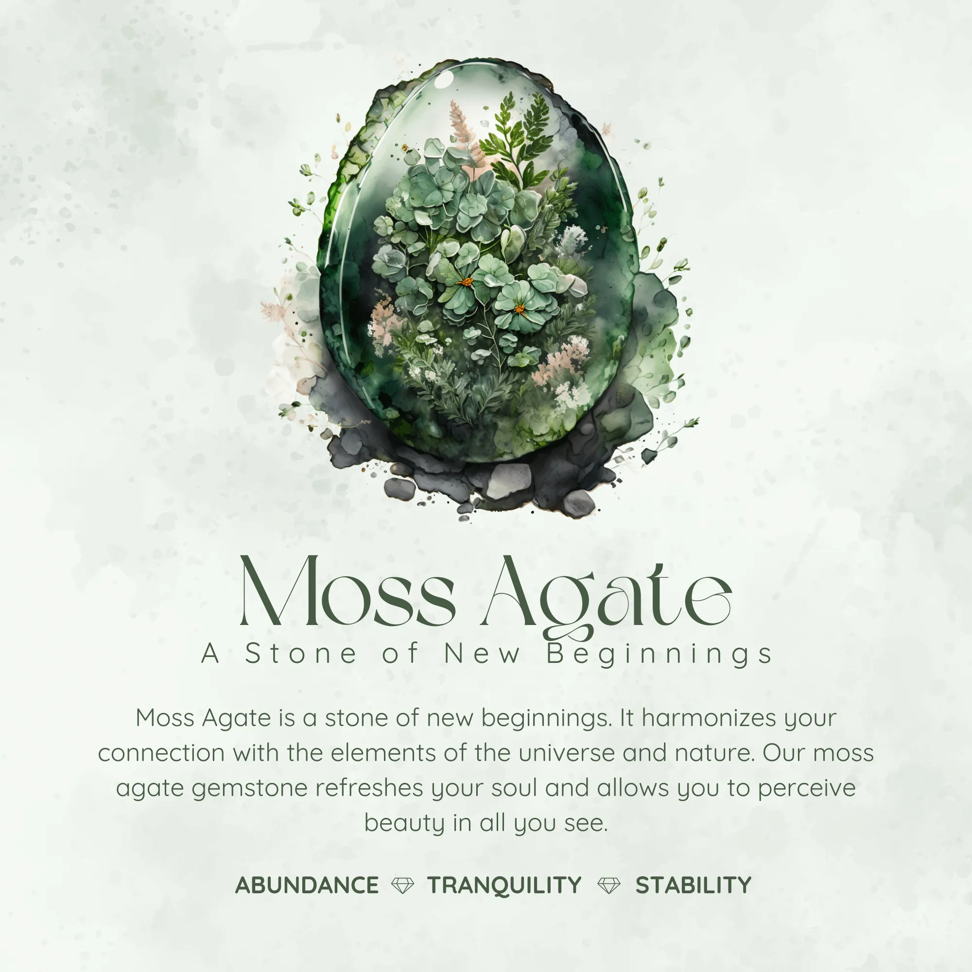 To Bloom Again Moss Agate Necklace