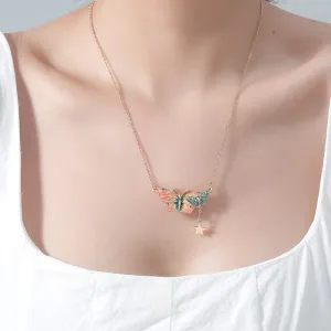 Trendy Butterfly Necklace Bracelet Ring Set