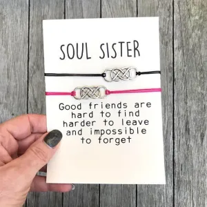 Trendy Infinity Wish Bracelet In Soul Sisters Blessing Card