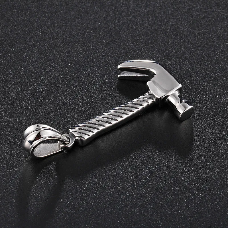 Trendy Men's Hammer Pendant Jewelry in Titanium Steel - Creative Personalized Design