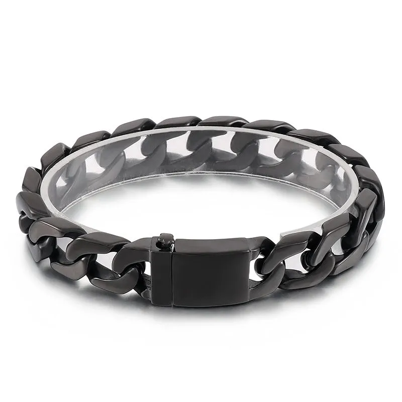 Trendy Men's Titanium Steel Cuban Chain Bracelet - European & American Fashion