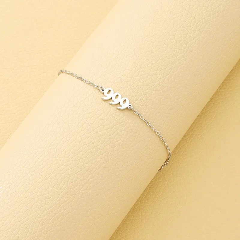 Trendy Metal Bracelet with Numeric Design - Wholesale Fashion Accessory