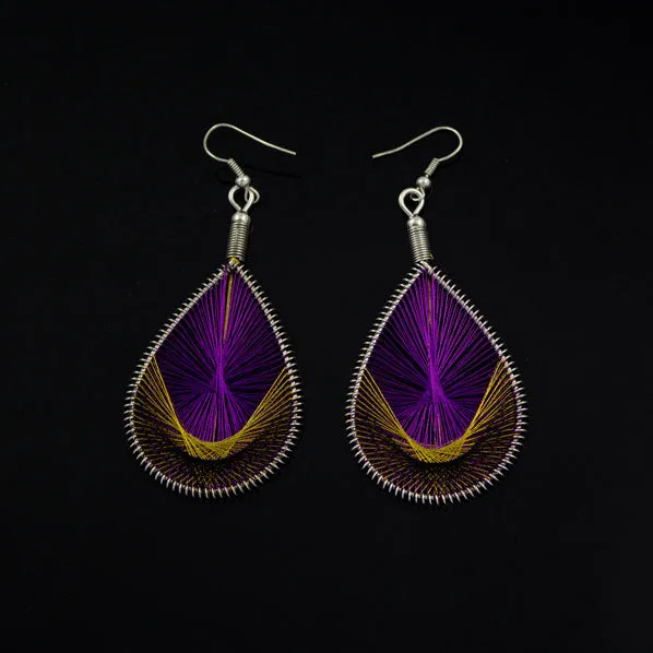 Tribal Handmade Thread Art Drop Earrings