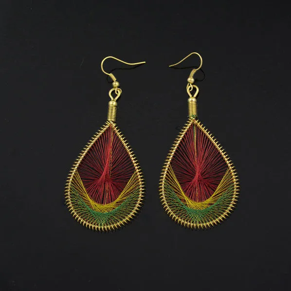 Tribal Handmade Thread Art Drop Earrings