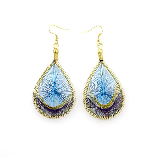 Tribal Handmade Thread Art Drop Earrings