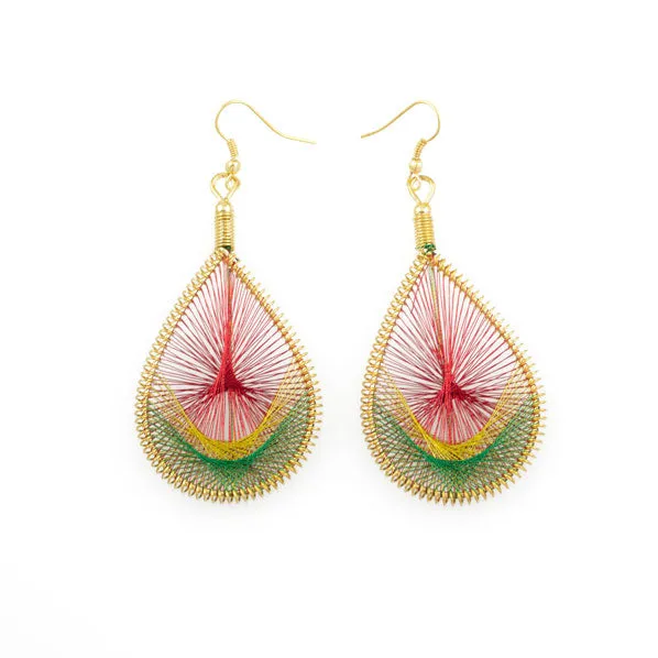 Tribal Handmade Thread Art Drop Earrings