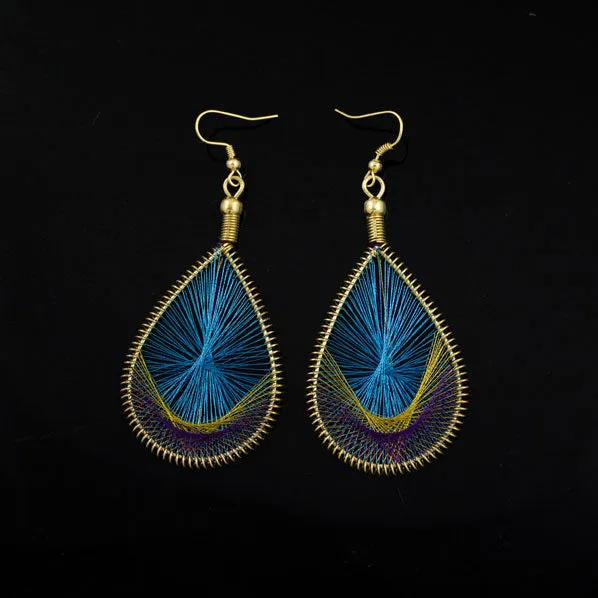 Tribal Handmade Thread Art Drop Earrings