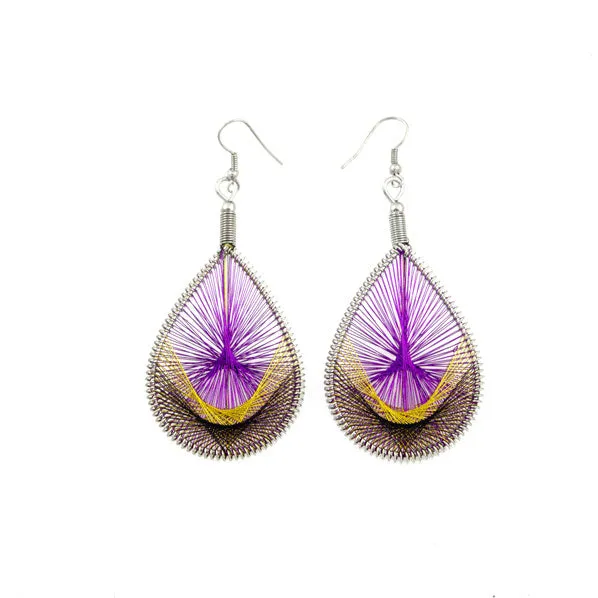 Tribal Handmade Thread Art Drop Earrings