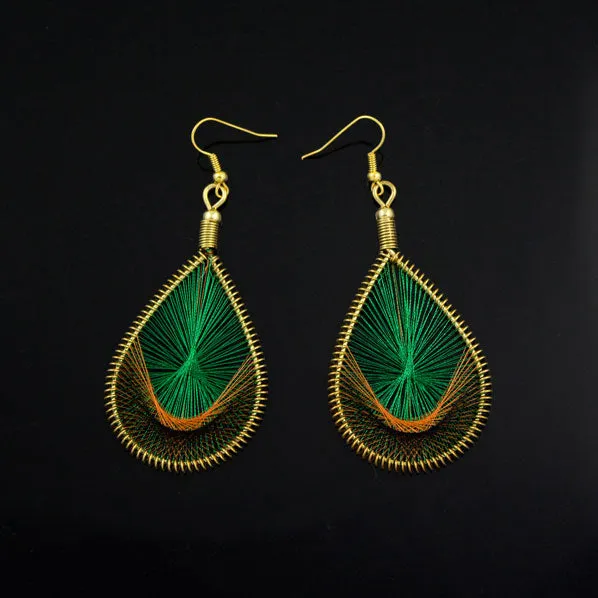 Tribal Handmade Thread Art Drop Earrings