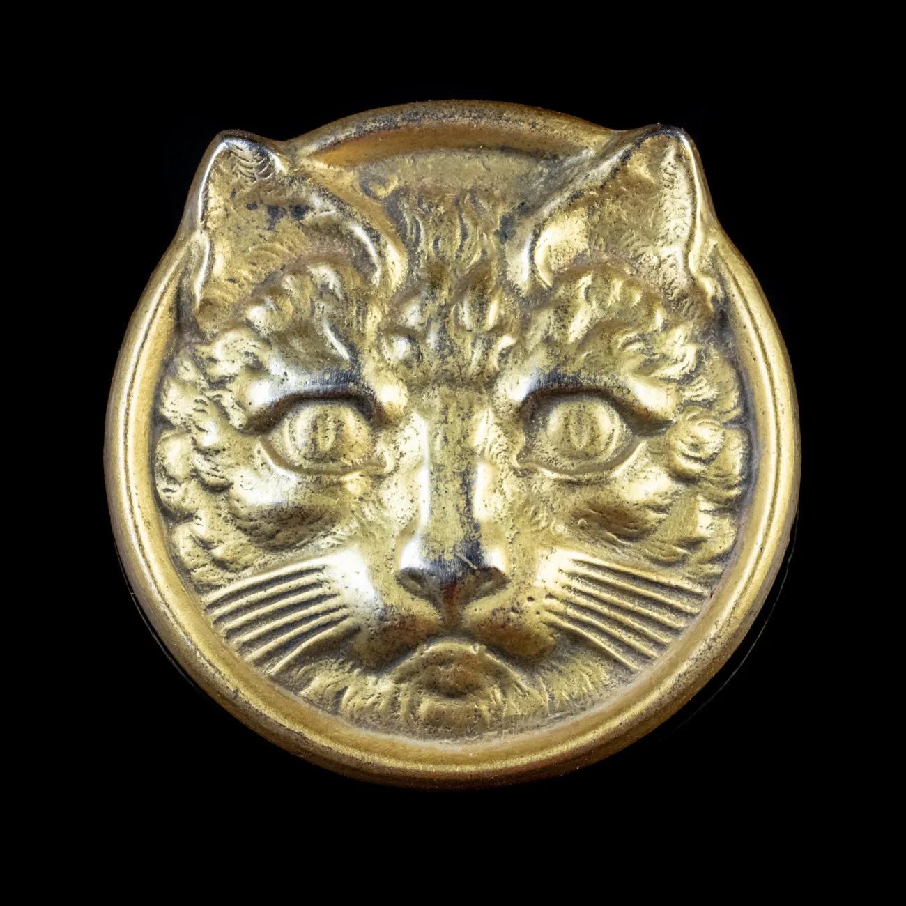 Vintage Cat Brooch Gold Gilt Circa 1950