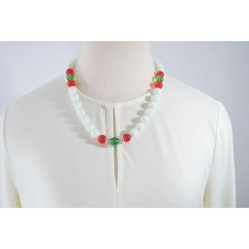 White Jade Stone Necklace.