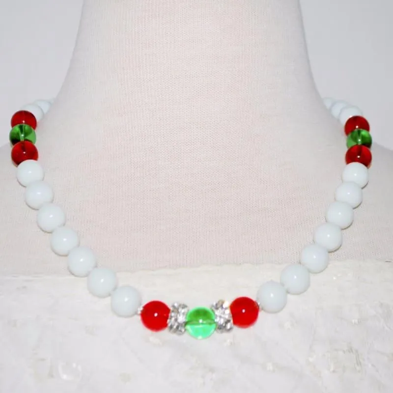 White Jade Stone Necklace.