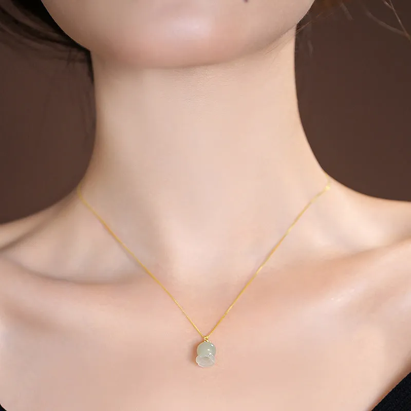 Wholesale Sterling Silver Jade Necklace for Girls With Box Chain